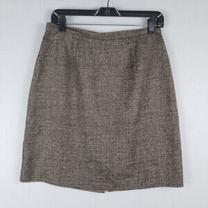 Vintage Michael Taylor Size‎ 12 Houndstooth Plaid Pencil Skirt Office Secretary
